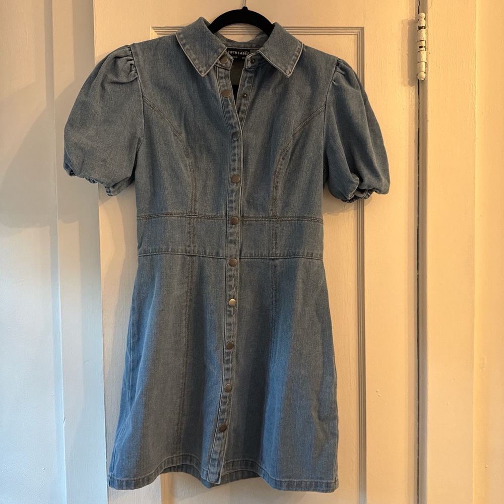 Fifth Label Denim Puff Sleeve Dress